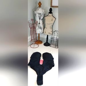 Decorus Black Plunge Open Back Women's Shapewear NWT